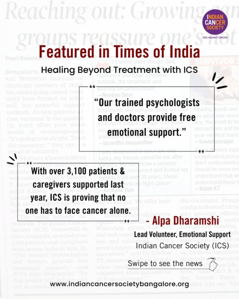 Instagram post from indiancancersocietyblr. This post is in position 2.